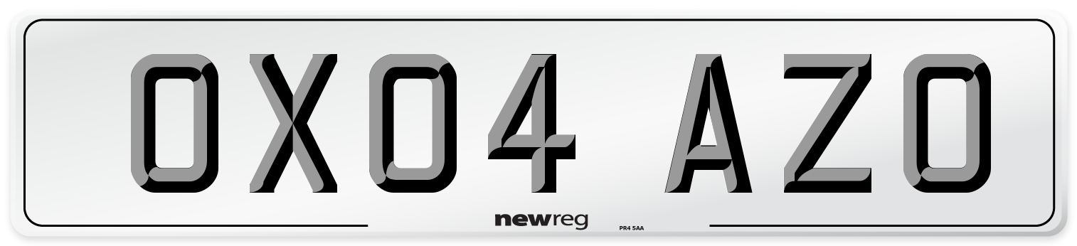 OX04 AZO Number Plate from New Reg